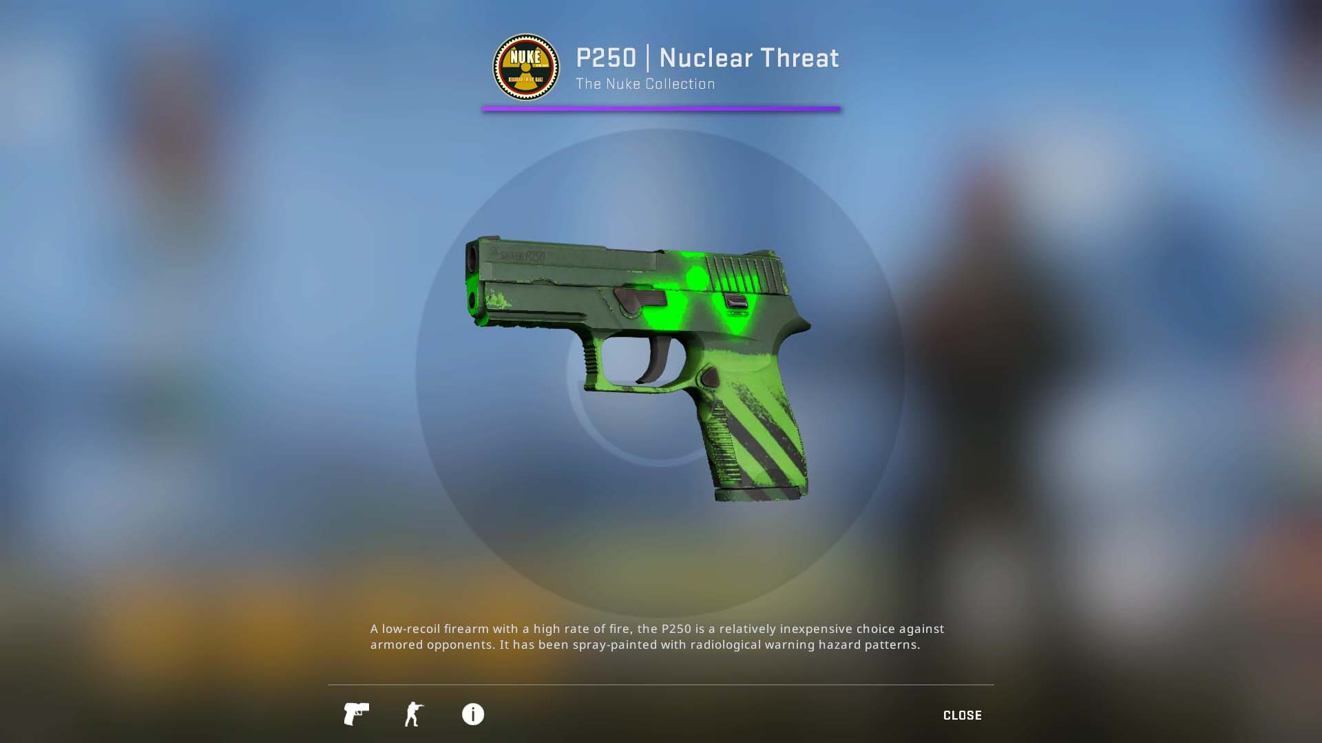 CSGO pistol p250 nuclear threat skin