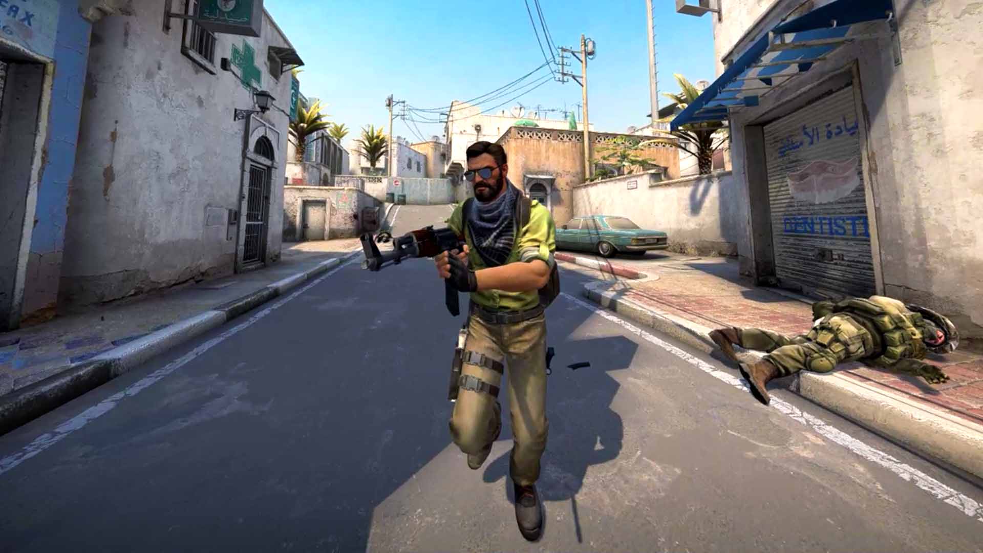 T player reloading AK-47 on A long Dust 2