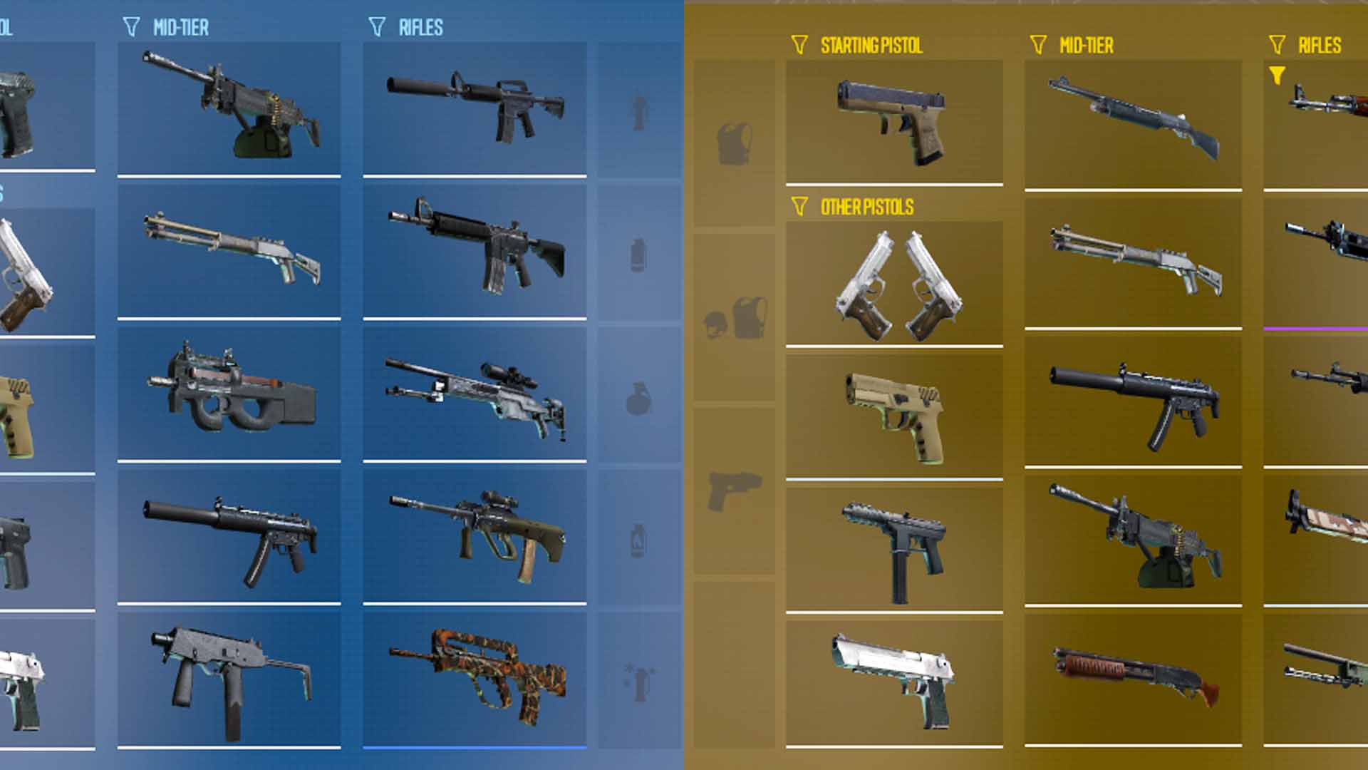 CS2 loadout system for T and CT